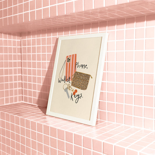 Phone Wallet Keys Print Digital Download