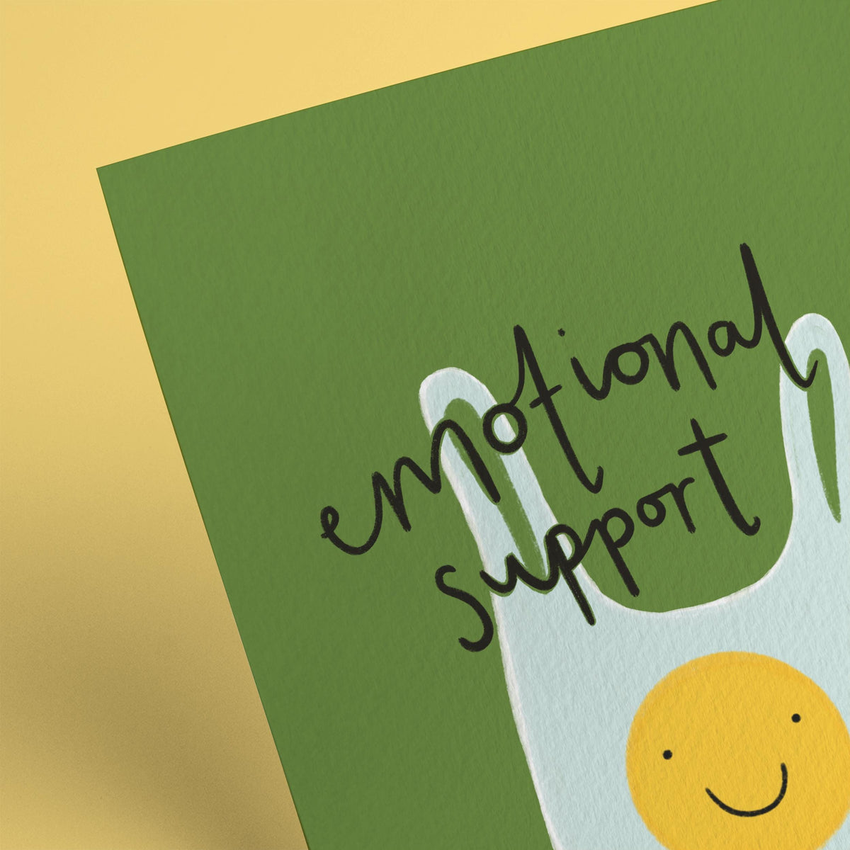 Emotional Support Tote Bag Print, Funny Green Wall Art, Colourful Smiley Poster, Digital Download