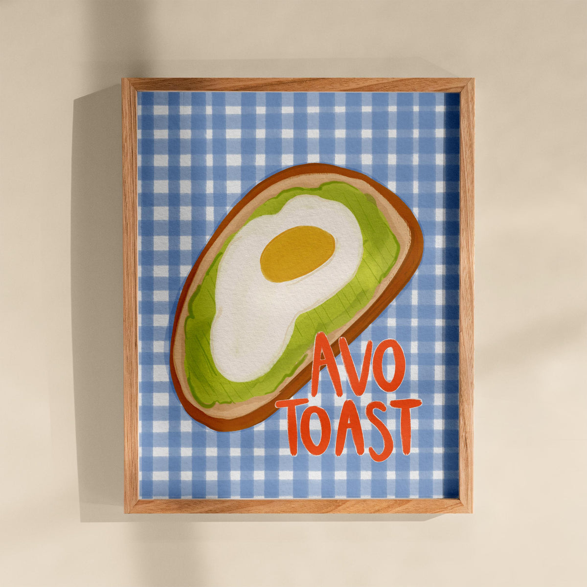 Avocado Toast Print, Colourful Kitchen Wall Art, Fun Brunch Poster, Digital Download