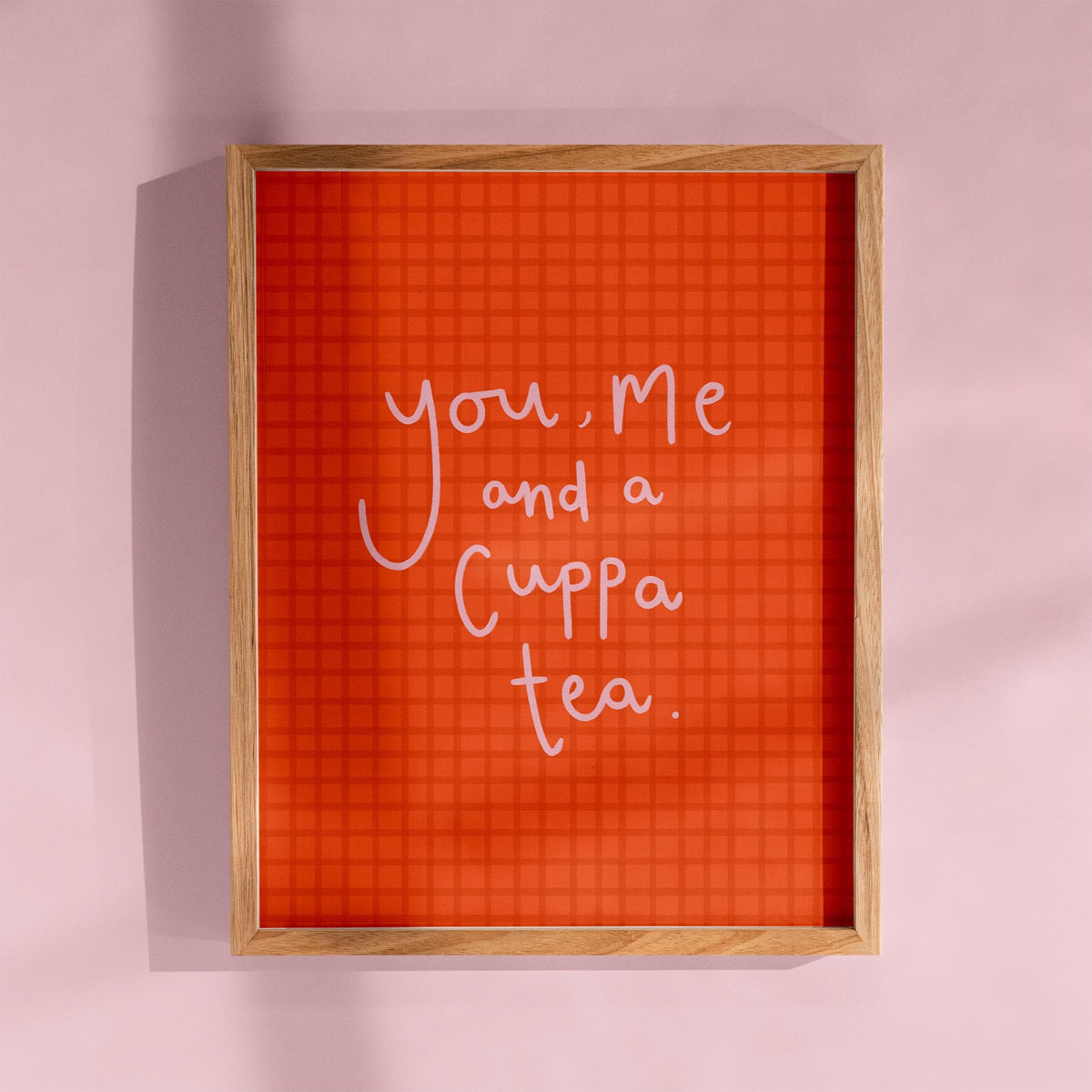 You Me and a Cuppa Tea Print, Colourful Kitchen Wall Art, Tea Lover Gift, Digital Download