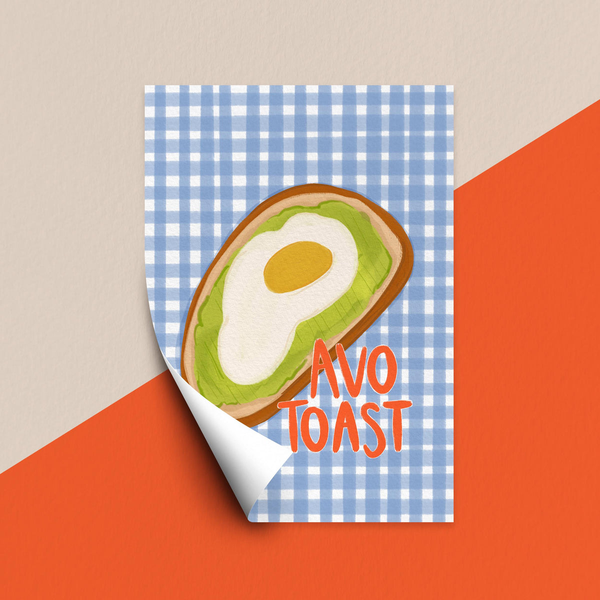 Avocado Toast Print, Colourful Kitchen Wall Art, Fun Brunch Poster, Digital Download